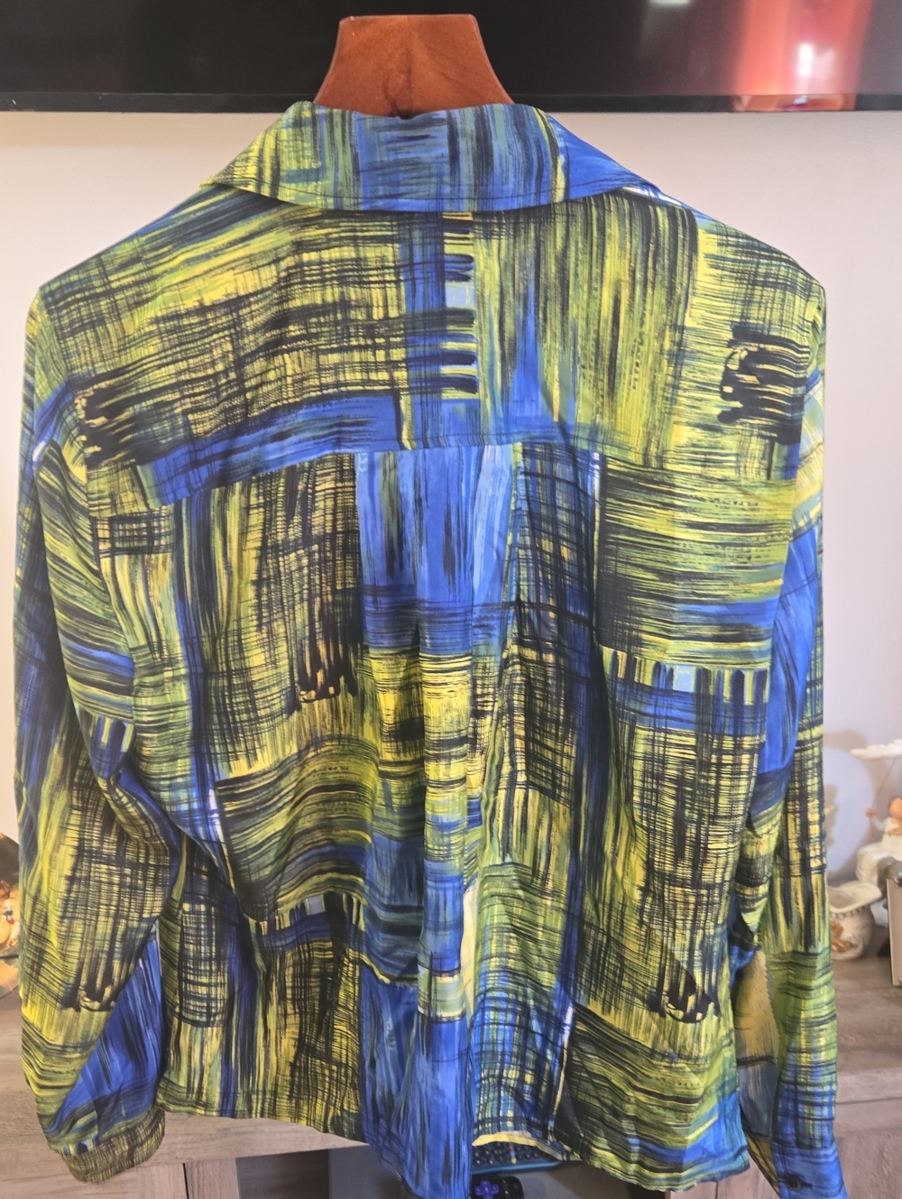 Jones New York Blue and Yellow Brushstroke Button-Down Shirt - Picture 4 of 4